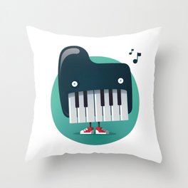 Piano Monster Throw Pillow