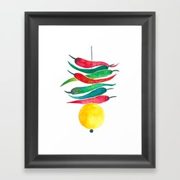 Lemon chilli charm Framed Art Print