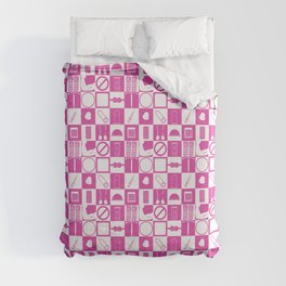 Contraception Pattern (Pink) Duvet Cover