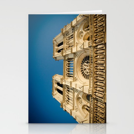 Notre Dame Cathedral on the Seine Facade Stationery Cards