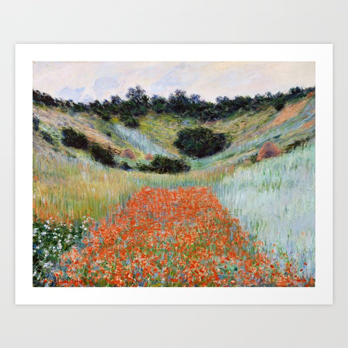 Poppy Field in a Hollow near Giverny by Claude Monet Art Print