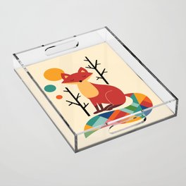 Rainbow Fox Acrylic Tray