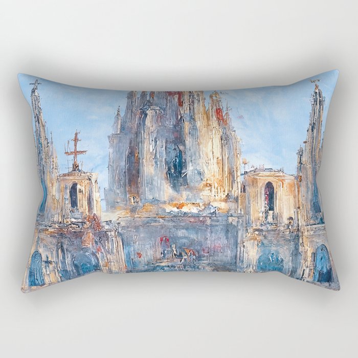 Barcelona, Cathedral of the Holy Cross and Saint Eulalia Rectangular Pillow