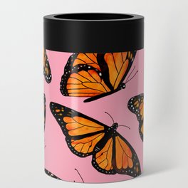Monarch Butterfly Pattern-Pink Can Cooler