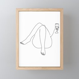 Woman Wine Art Framed Mini Art Print
