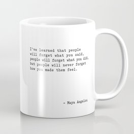 Maya Angelou I've Learned that people will forget Coffee Mug