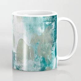 023.2: a vibrant abstract design in teal green and yellow by Alyssa Hamilton Art  Coffee Mug