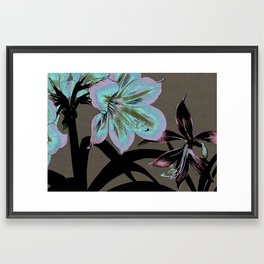 Vintage Petunia Amaryllis Flowers pastel Framed Art Print