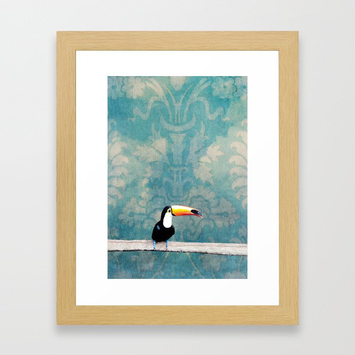 toucano tropical blue Framed Art Print