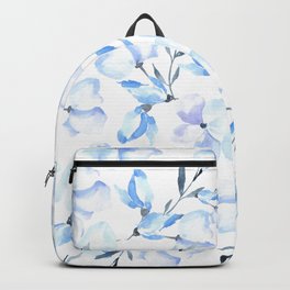 Hand painted pastel blue lavender watercolor floral Backpack