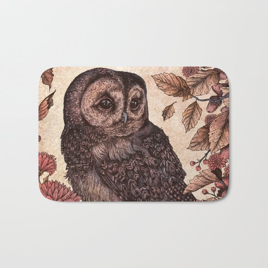 Tawny Owl Pink Bath Mat