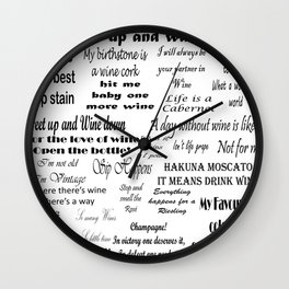 Wine Quotes Wall Clock