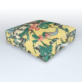 Fashionable Battle of Frogs by Kawanabe Kyosai, 1864 Outdoor Floor Cushion