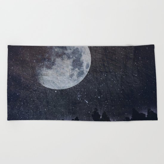 Starry moon Beach Towel