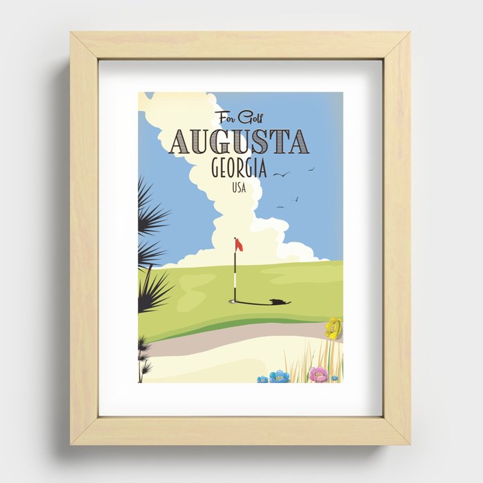 Augusta Georgia Golf Poster Recessed Framed Print