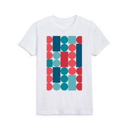 Circles and lines (pink and blue) (1/8) Kids T Shirt