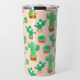Potted Cactus & Pink Drawing Travel Mug