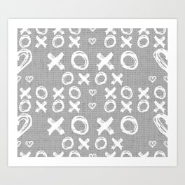 XOXO in Gray Art Print
