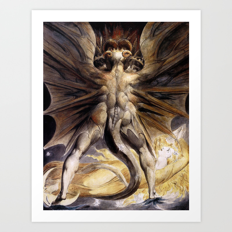 The Great Red Dragon And The Woman Clothed In Sun William Blake