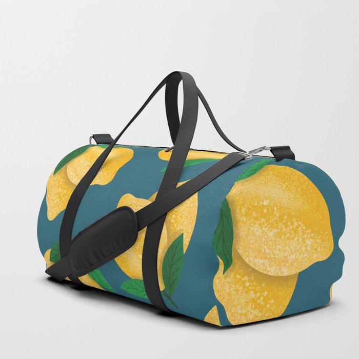 Lemon Pattern Blue Green Duffle Bag