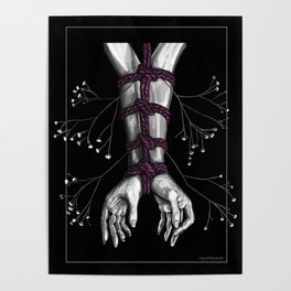 Shibari Arms with Flowers Poster