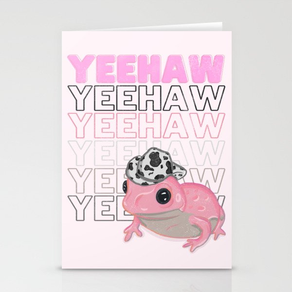 Pink Yeehaw Frog Stationery Cards