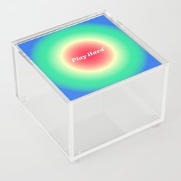 Play Hard gradient background Acrylic Box