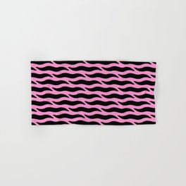 Tiger Wild Animal Print Pattern 333 Black and Pink Hand & Bath Towel