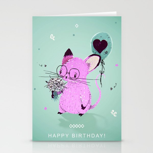 Happy Birthday little mouse Stationery Cards
