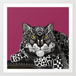 snow leopard pink Art Print