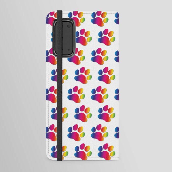 Multicolor paws Android Wallet Case