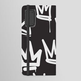 tags seamless pattern. Fashion black and white graffiti hand drawing design texture in hip hop street art style Android Wallet Case