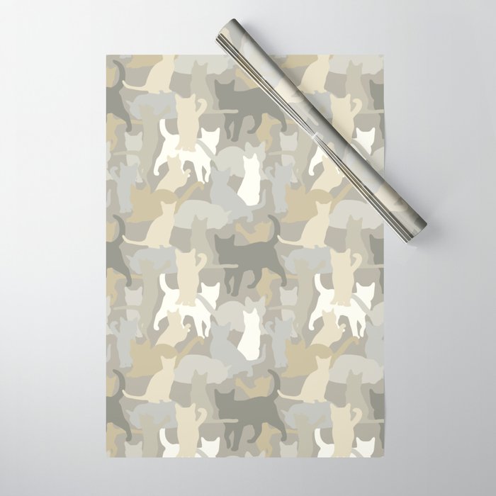 Cat Camouflage in Light Desert Wrapping Paper