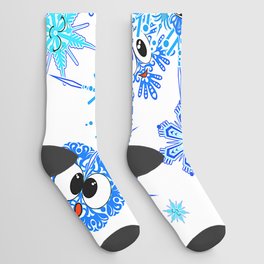 Cartoon Snowflakes / Emoji Snowflakes Socks