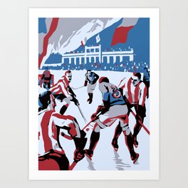 Retro Ice Hockey Art Print
