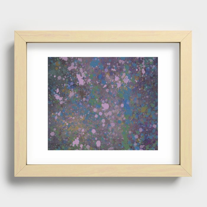 purple abstract cool splatter pattern Recessed Framed Print