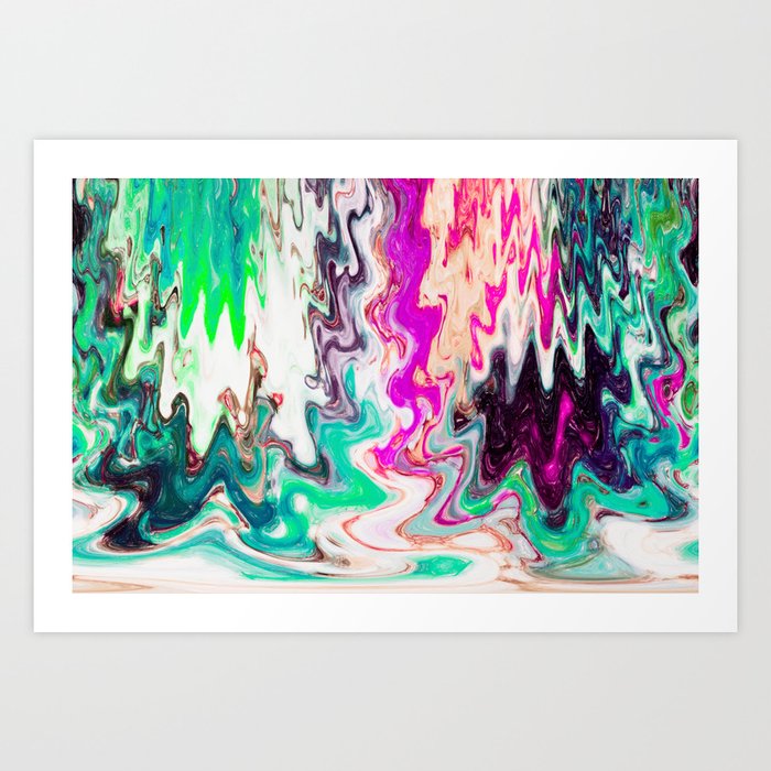 Melting Acrylic Flow Paint Pattern Art Print