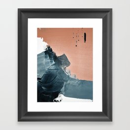 Renew: a minimal abstract piece in coral and blue by Alyssa Hamilton Art Framed Art Print