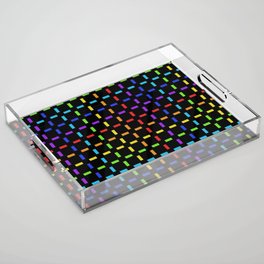 Rainbow Grid Doted Dark Acrylic Tray