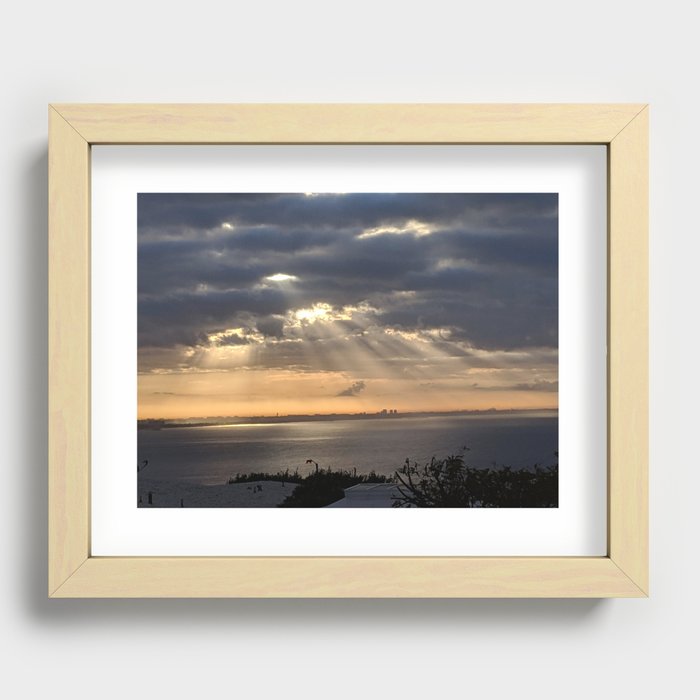 Sunrise over the Pacific Ocean, Malibu CA Recessed Framed Print