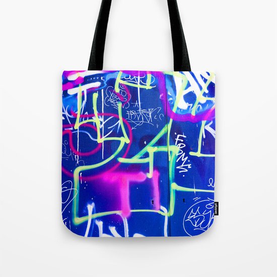 Blue Mood with Pink Language Tote Bag