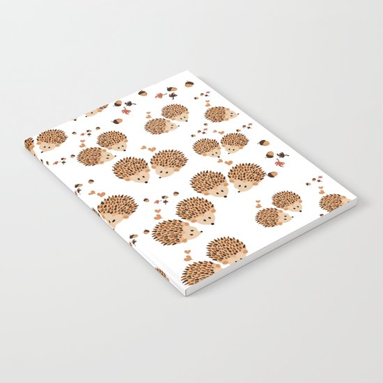 Hedgehogs in autumn Notebook