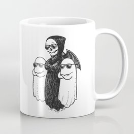 Cute Grim Reaper and Ghosts Coffee Mug