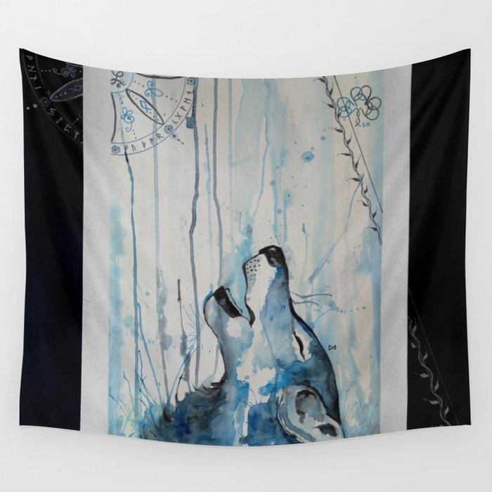 La sagesse du loup ( Wolf's wisdom) Wall Tapestry