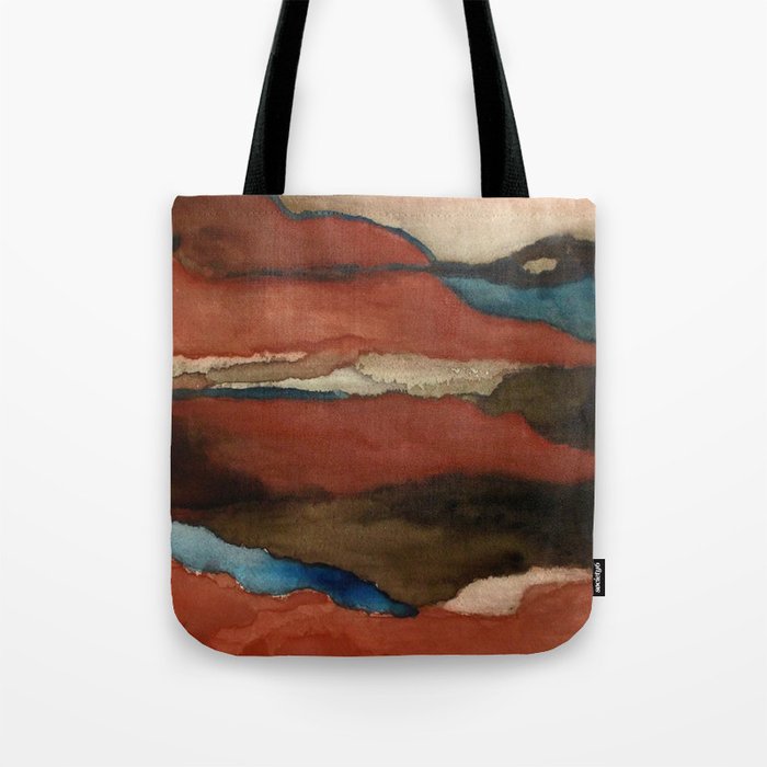 A Dark February Abstract Watercolor Painting Tote Bag By