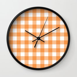Classic Check - orange Wall Clock