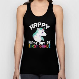 Happy First Day Of First Grade Unicorn Unisex Tank Top