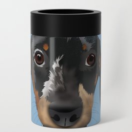 dachshund doxie dog wiener dog coffee barista arabic kona art Can Cooler