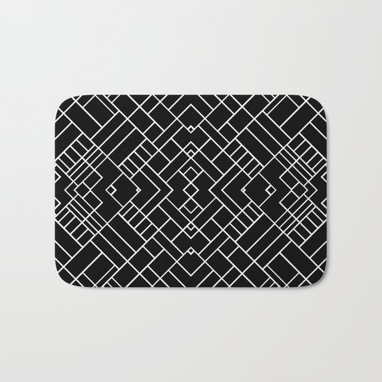 PS Grid 45 Black Bath Mat