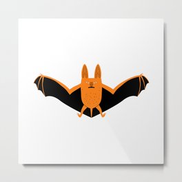 Funny halloween bat animal flying cartoon  Metal Print